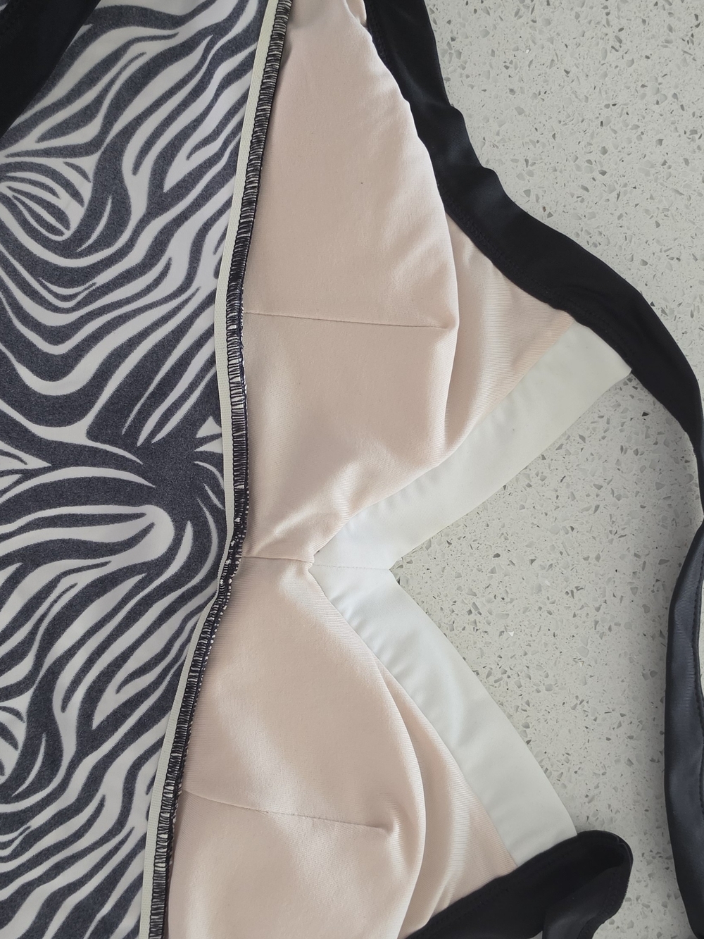 Zebra Swimtop Print Halter Chemise - Black & White M - Picture 6 of 10